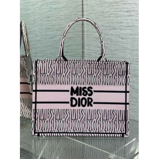 Fake Dior Medium Book Tote Bag Pink Miss Dior Allover Embroidery Replica Replica Dior Medium Book Tote Bag Pink Miss Dior Allover Embroidery