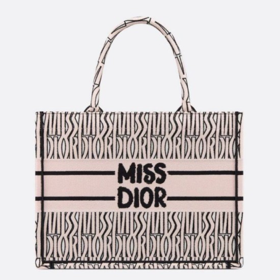 Fake Dior Medium Book Tote Bag Pink Miss Dior Allover Embroidery Replica Replica Dior Medium Book Tote Bag Pink Miss Dior Allover Embroidery