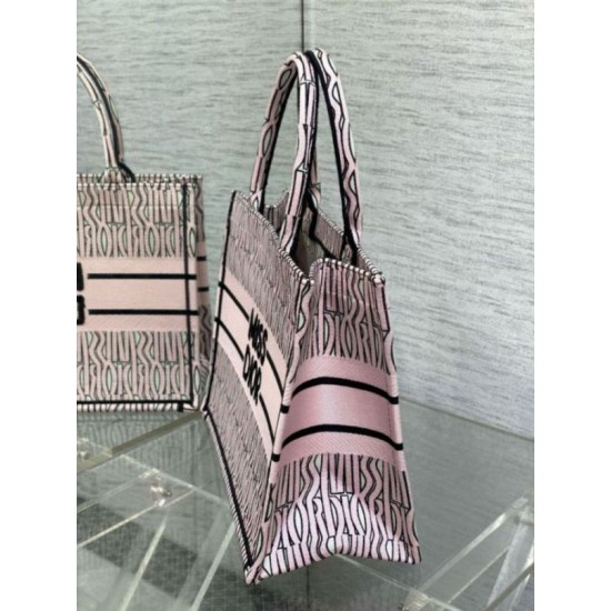 Fake Dior Medium Book Tote Bag Pink Miss Dior Allover Embroidery Replica Replica Dior Medium Book Tote Bag Pink Miss Dior Allover Embroidery