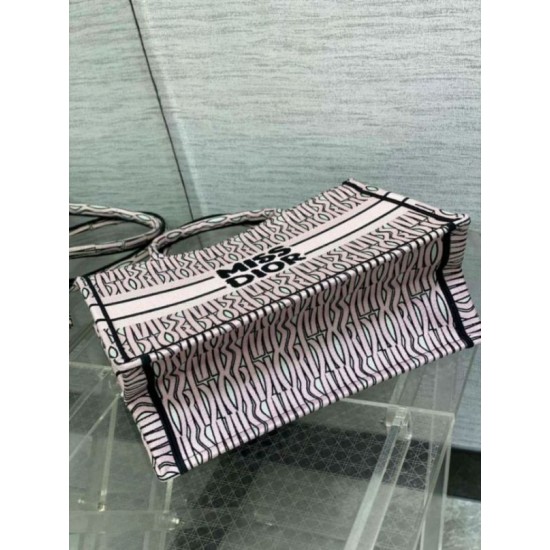 Fake Dior Medium Book Tote Bag Pink Miss Dior Allover Embroidery Replica Replica Dior Medium Book Tote Bag Pink Miss Dior Allover Embroidery