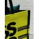 Fake Dior Medium Book Tote Bag Yellow and Blue Miss Dior Graffiti Embroidery Replica Replica Dior Medium Book Tote Bag Yellow and Blue Miss Dior Graffiti Embroidery