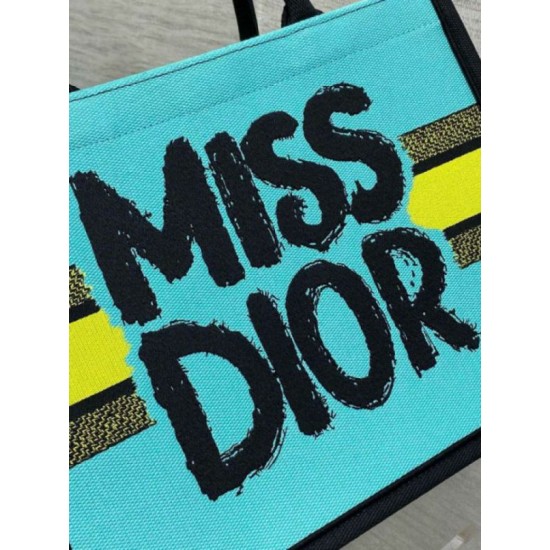 Fake Dior Medium Book Tote Bag Yellow and Blue Miss Dior Graffiti Embroidery Replica Replica Dior Medium Book Tote Bag Yellow and Blue Miss Dior Graffiti Embroidery