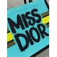 Fake Dior Medium Book Tote Bag Yellow and Blue Miss Dior Graffiti Embroidery Replica Replica Dior Medium Book Tote Bag Yellow and Blue Miss Dior Graffiti Embroidery