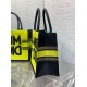 Fake Dior Medium Book Tote Bag Yellow and Blue Miss Dior Graffiti Embroidery Replica Replica Dior Medium Book Tote Bag Yellow and Blue Miss Dior Graffiti Embroidery