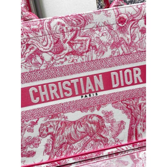 Replica Dior Medium Dioriviera Book Tote Pink Toile de Jouy Embroidery Replica Dior Medium Dioriviera Book Tote Pink Toile de Jouy Embroidery