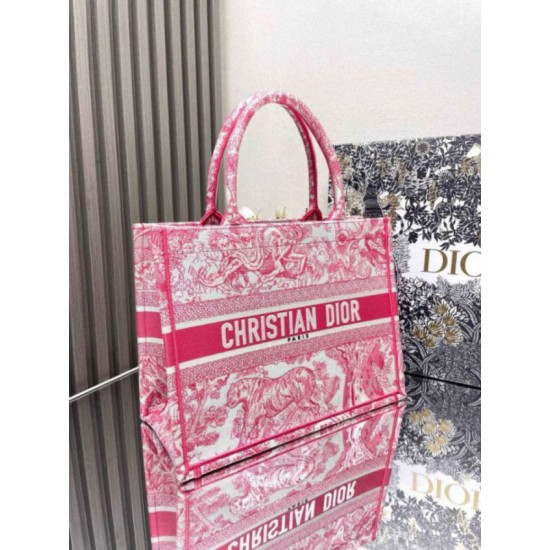Replica Dior Medium Dioriviera Book Tote Pink Toile de Jouy Embroidery Replica Dior Medium Dioriviera Book Tote Pink Toile de Jouy Embroidery