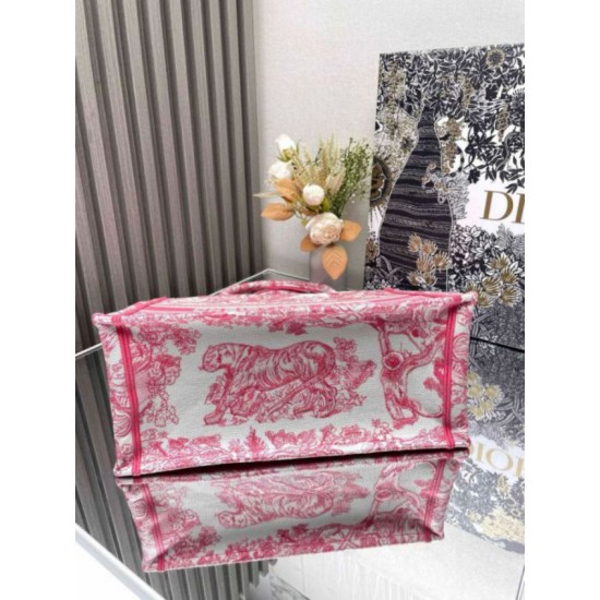 Replica Dior Medium Dioriviera Book Tote Pink Toile de Jouy Embroidery Replica Dior Medium Dioriviera Book Tote Pink Toile de Jouy Embroidery
