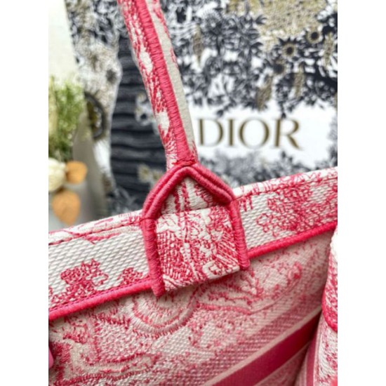 Replica Dior Medium Dioriviera Book Tote Pink Toile de Jouy Embroidery Replica Dior Medium Dioriviera Book Tote Pink Toile de Jouy Embroidery