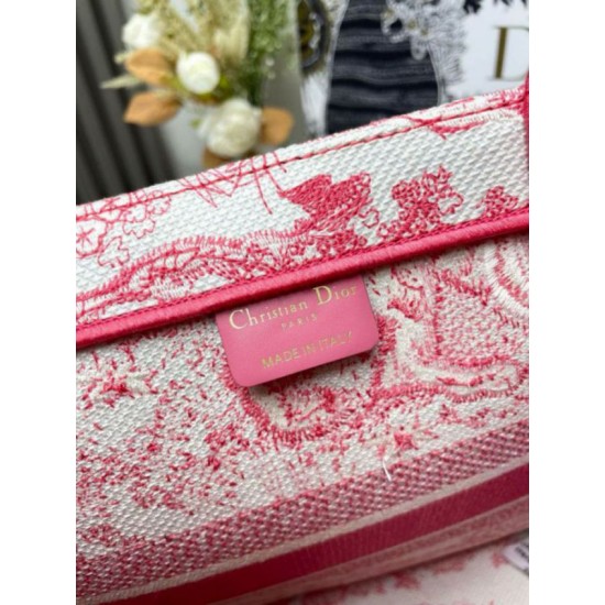 Replica Dior Medium Dioriviera Book Tote Pink Toile de Jouy Embroidery Replica Dior Medium Dioriviera Book Tote Pink Toile de Jouy Embroidery