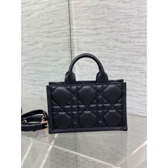 Replica Dior Mini Book Tote Bag with Strap Black Macrocannage Calfskin Fake Dior Mini Book Tote Bag with Strap Black Macrocannage Calfskin Replica