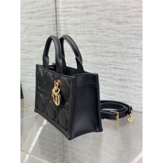 Replica Dior Mini Book Tote Bag with Strap Black Macrocannage Calfskin Fake Dior Mini Book Tote Bag with Strap Black Macrocannage Calfskin Replica