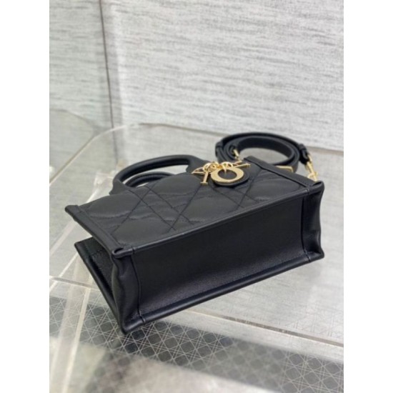Replica Dior Mini Book Tote Bag with Strap Black Macrocannage Calfskin Fake Dior Mini Book Tote Bag with Strap Black Macrocannage Calfskin Replica