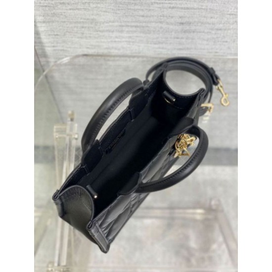 Replica Dior Mini Book Tote Bag with Strap Black Macrocannage Calfskin Fake Dior Mini Book Tote Bag with Strap Black Macrocannage Calfskin Replica