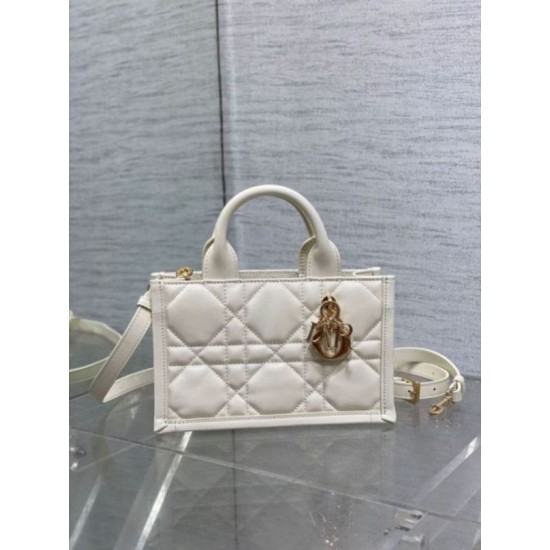 Replica Dior Mini Book Tote Bag with Strap White Macrocannage Calfskin Replica Dior Mini Book Tote Bag with Strap White Macrocannage Calfskin