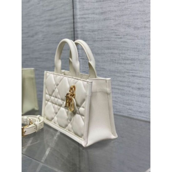 Replica Dior Mini Book Tote Bag with Strap White Macrocannage Calfskin Replica Dior Mini Book Tote Bag with Strap White Macrocannage Calfskin