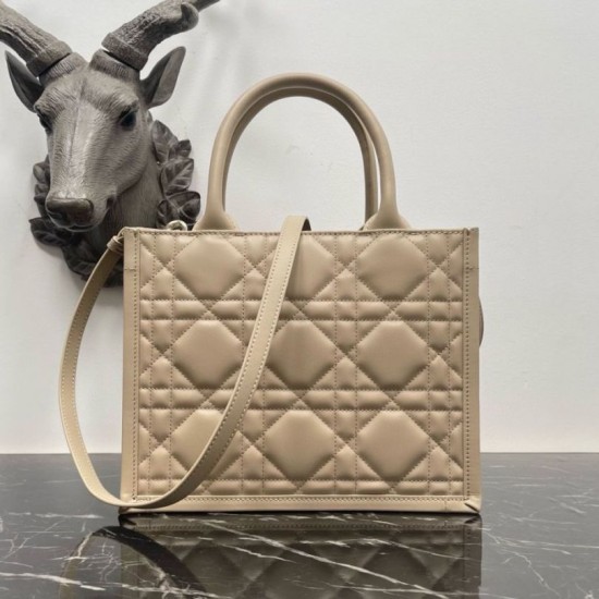 Replica Dior Small Book Tote Bag with Strap Beige Macrocannage Calfskin Fake Dior Small Book Tote Bag with Strap Beige Macrocannage Calfskin Replica