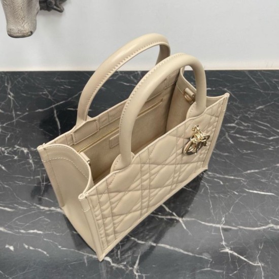 Replica Dior Small Book Tote Bag with Strap Beige Macrocannage Calfskin Fake Dior Small Book Tote Bag with Strap Beige Macrocannage Calfskin Replica