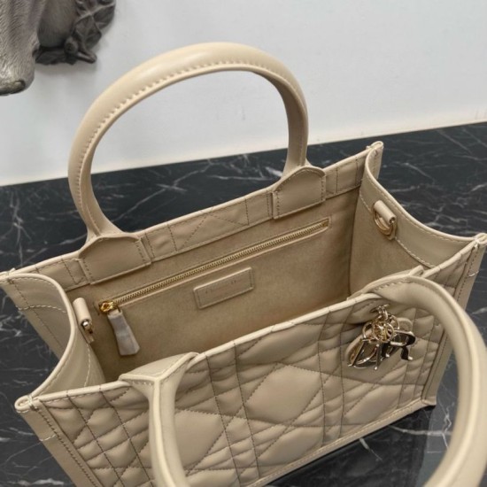 Replica Dior Small Book Tote Bag with Strap Beige Macrocannage Calfskin Fake Dior Small Book Tote Bag with Strap Beige Macrocannage Calfskin Replica