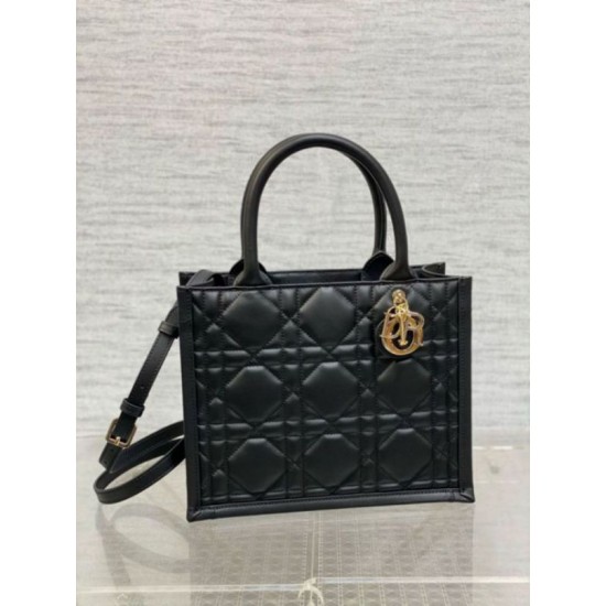 Replica Dior Small Book Tote Bag with Strap Black Macrocannage Calfskin Fake Dior Small Book Tote Bag with Strap Black Macrocannage Calfskin Replica