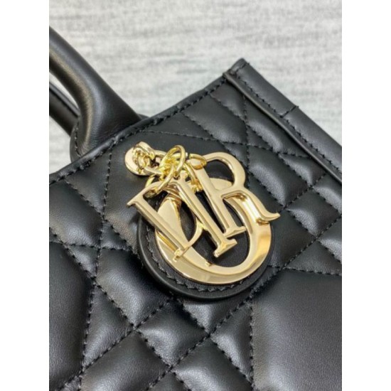 Replica Dior Small Book Tote Bag with Strap Black Macrocannage Calfskin Fake Dior Small Book Tote Bag with Strap Black Macrocannage Calfskin Replica