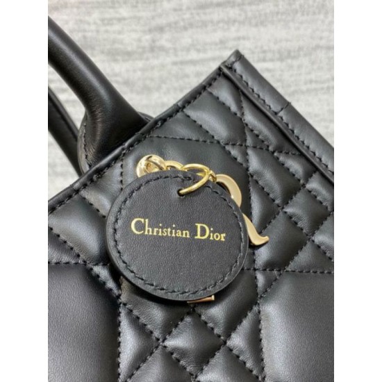 Replica Dior Small Book Tote Bag with Strap Black Macrocannage Calfskin Fake Dior Small Book Tote Bag with Strap Black Macrocannage Calfskin Replica