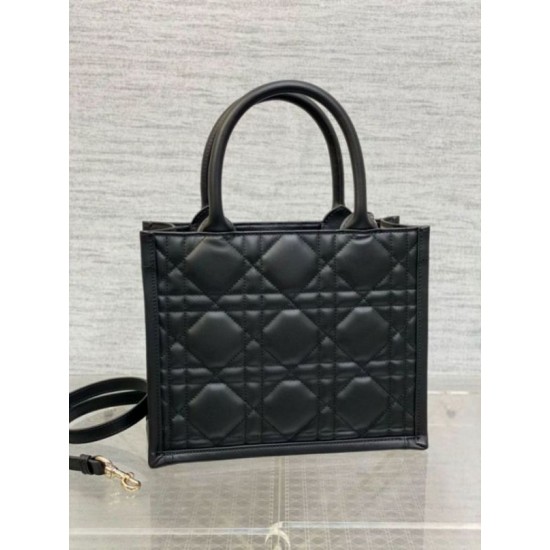 Replica Dior Small Book Tote Bag with Strap Black Macrocannage Calfskin Fake Dior Small Book Tote Bag with Strap Black Macrocannage Calfskin Replica
