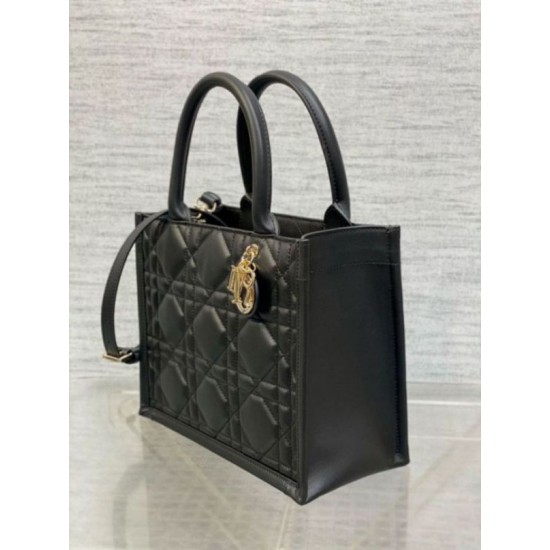 Replica Dior Small Book Tote Bag with Strap Black Macrocannage Calfskin Fake Dior Small Book Tote Bag with Strap Black Macrocannage Calfskin Replica