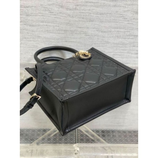 Replica Dior Small Book Tote Bag with Strap Black Macrocannage Calfskin Fake Dior Small Book Tote Bag with Strap Black Macrocannage Calfskin Replica
