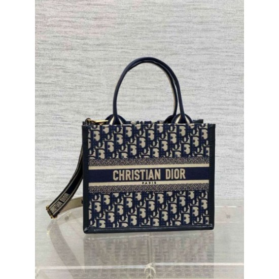 Replica Dior Small Book Tote Bag with Strap Blue Dior Oblique Replica Dior Small Book Tote Bag with Strap Blue Dior Oblique