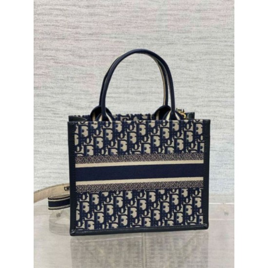 Replica Dior Small Book Tote Bag with Strap Blue Dior Oblique Replica Dior Small Book Tote Bag with Strap Blue Dior Oblique