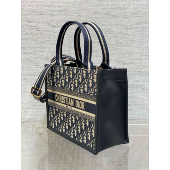 Replica Dior Small Book Tote Bag with Strap Blue Dior Oblique Replica Dior Small Book Tote Bag with Strap Blue Dior Oblique
