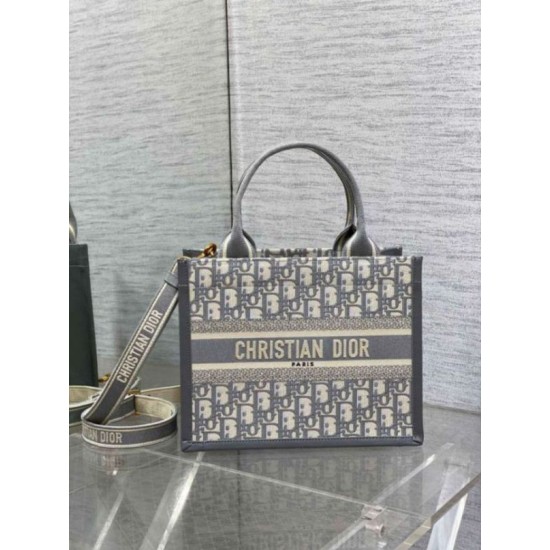 Fake Dior Small Book Tote Bag with Strap Grey Dior Oblique Replica Fake Dior Small Book Tote Bag with Strap Grey Dior Oblique Replica