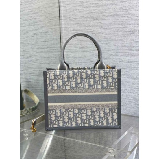 Fake Dior Small Book Tote Bag with Strap Grey Dior Oblique Replica Fake Dior Small Book Tote Bag with Strap Grey Dior Oblique Replica