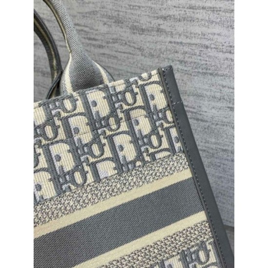 Fake Dior Small Book Tote Bag with Strap Grey Dior Oblique Replica Fake Dior Small Book Tote Bag with Strap Grey Dior Oblique Replica
