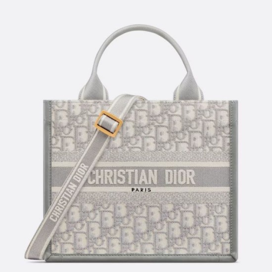 Fake Dior Small Book Tote Bag with Strap Grey Dior Oblique Replica Fake Dior Small Book Tote Bag with Strap Grey Dior Oblique Replica