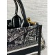 Replica Dior Small Book Tote Bag with Strap Plan de Paris Embroidery and Black Calfskin Replica Dior Small Book Tote Bag with Strap Plan de Paris Embroidery and Black Calfskin