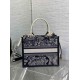 Replica Dior Small Book Tote Bag with Strap Toile de Jouy Reverse Embroidery and Blue Calfskin Fake Dior Small Book Tote Bag with Strap Toile de Jouy Reverse Embroidery and Blue Calfskin Replica