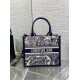 Replica Dior Small Book Tote Bag with Strap Toile de Jouy Sauvage Embroidery with Blue Calfskin Fake Dior Small Book Tote Bag with Strap Toile de Jouy Sauvage Embroidery with Blue Calfskin Replica