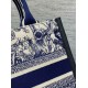 Replica Dior Small Book Tote Bag with Strap Toile de Jouy Sauvage Embroidery with Blue Calfskin Fake Dior Small Book Tote Bag with Strap Toile de Jouy Sauvage Embroidery with Blue Calfskin Replica