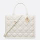 Replica Dior Medium Book Tote Bag with Strap White Macrocannage Calfskin Replica Dior Medium Book Tote Bag with Strap White Macrocannage Calfskin