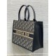 Replica Dior Medium Book Tote Bag with Strap Blue Dior Oblique