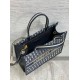 Replica Dior Medium Book Tote Bag with Strap Blue Dior Oblique