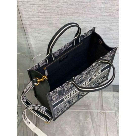 Replica Dior Medium Book Tote Bag with Strap Plan de Paris Embroidery and Black Calfskin Replica Dior Medium Book Tote Bag with Strap Plan de Paris Embroidery and Black Calfskin