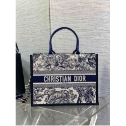 Replica Dior Medium Book Tote Bag with Strap Blue Toile de Jouy Sauvage Embroidery Replica Dior Medium Book Tote Bag with Strap Blue Toile de Jouy Sauvage Embroidery