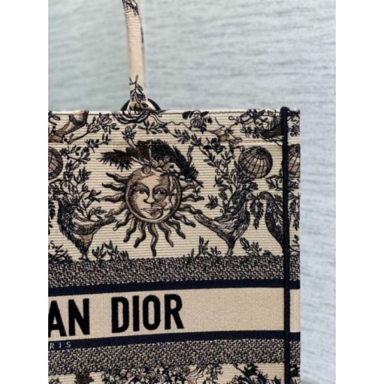 Fake Dior Large Book Tote Bag Beige Toile de Jouy Soleil Embroidery Replica Fake Dior Large Book Tote Bag Beige Toile de Jouy Soleil Embroidery Replica