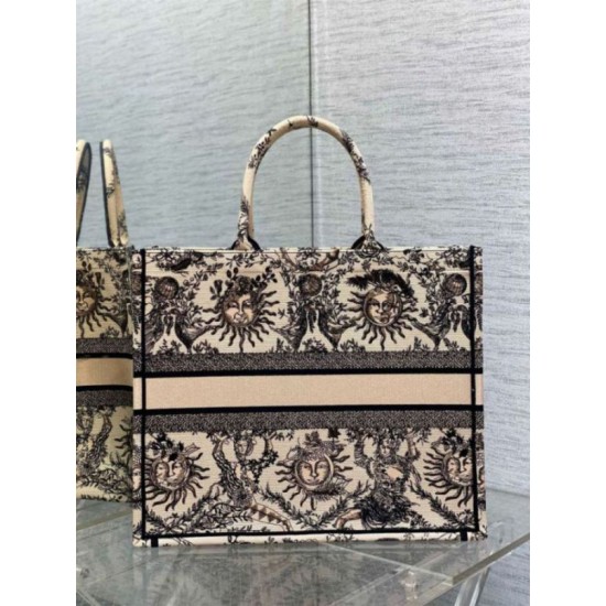 Fake Dior Large Book Tote Bag Beige Toile de Jouy Soleil Embroidery Replica Fake Dior Large Book Tote Bag Beige Toile de Jouy Soleil Embroidery Replica