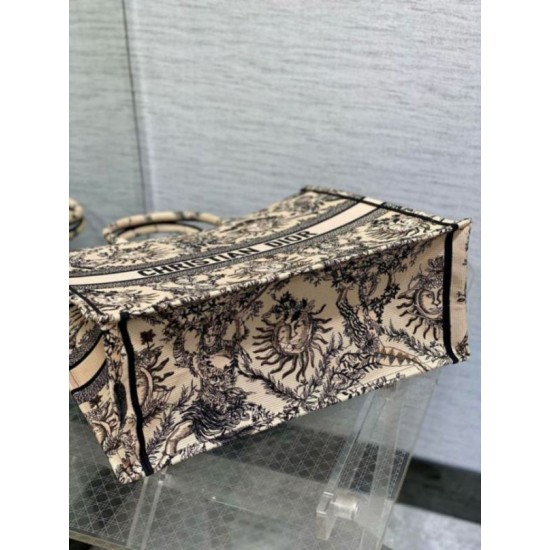 Fake Dior Large Book Tote Bag Beige Toile de Jouy Soleil Embroidery Replica Fake Dior Large Book Tote Bag Beige Toile de Jouy Soleil Embroidery Replica