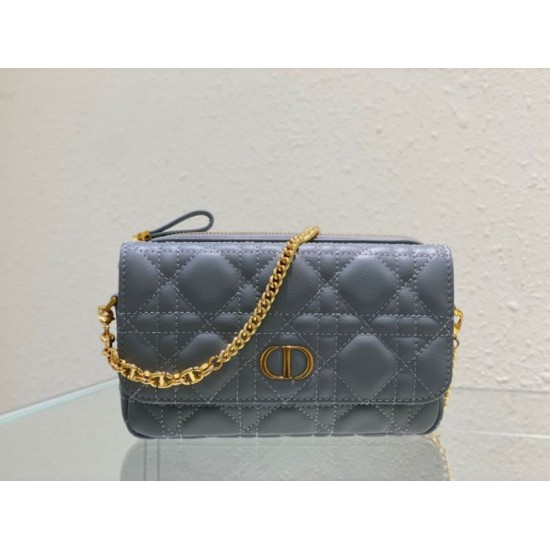 Fake Dior Caro Pouch Cloud Blue Cannage Calfskin Replica Replica Dior Caro Pouch Cloud Blue Cannage Calfskin