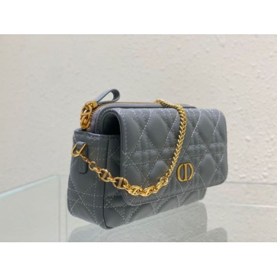 Fake Dior Caro Pouch Cloud Blue Cannage Calfskin Replica Replica Dior Caro Pouch Cloud Blue Cannage Calfskin