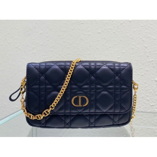 Replica Dior Caro Pouch Black Cannage Calfskin Replica Dior Caro Pouch Black Cannage Calfskin